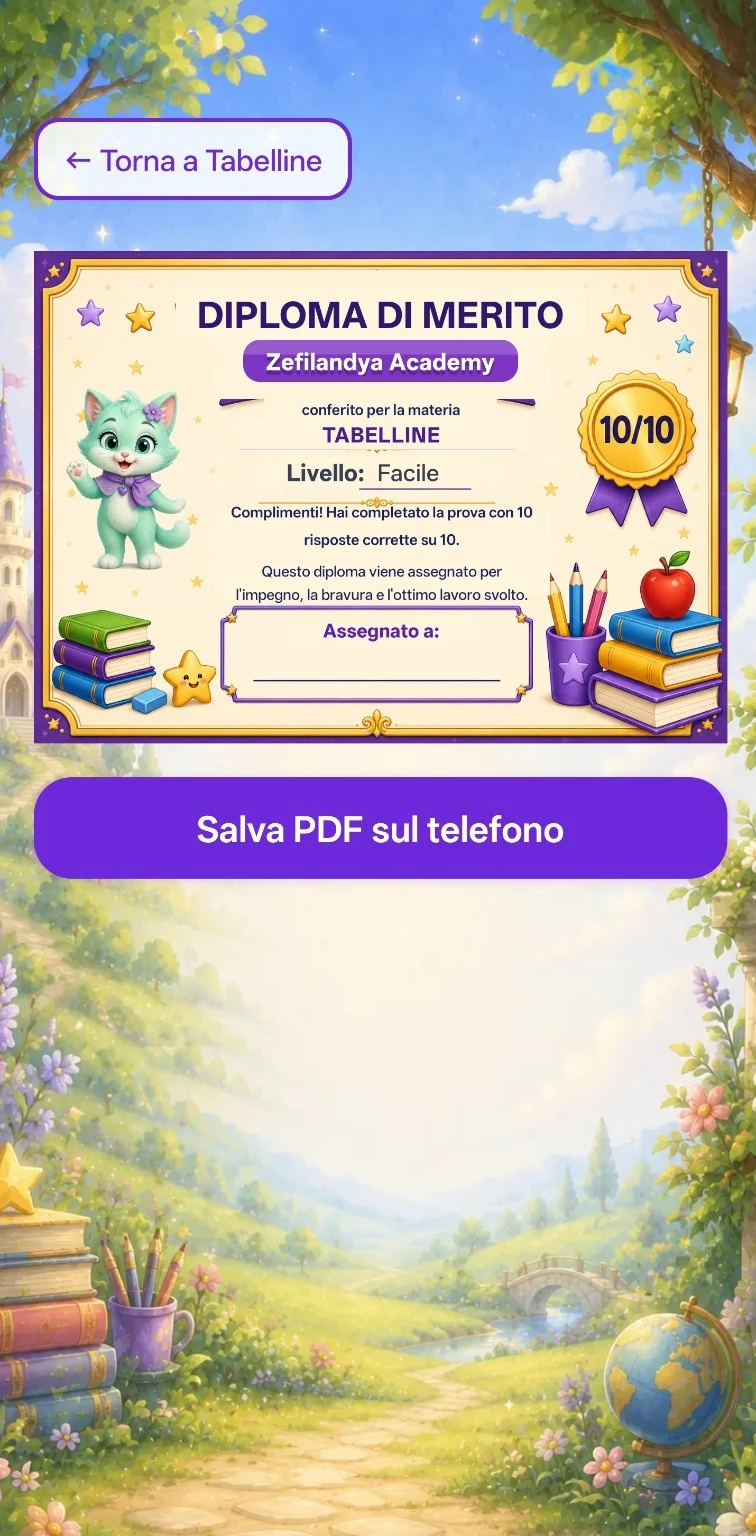 Diploma di merito ottenuto in Zefilandya Academy