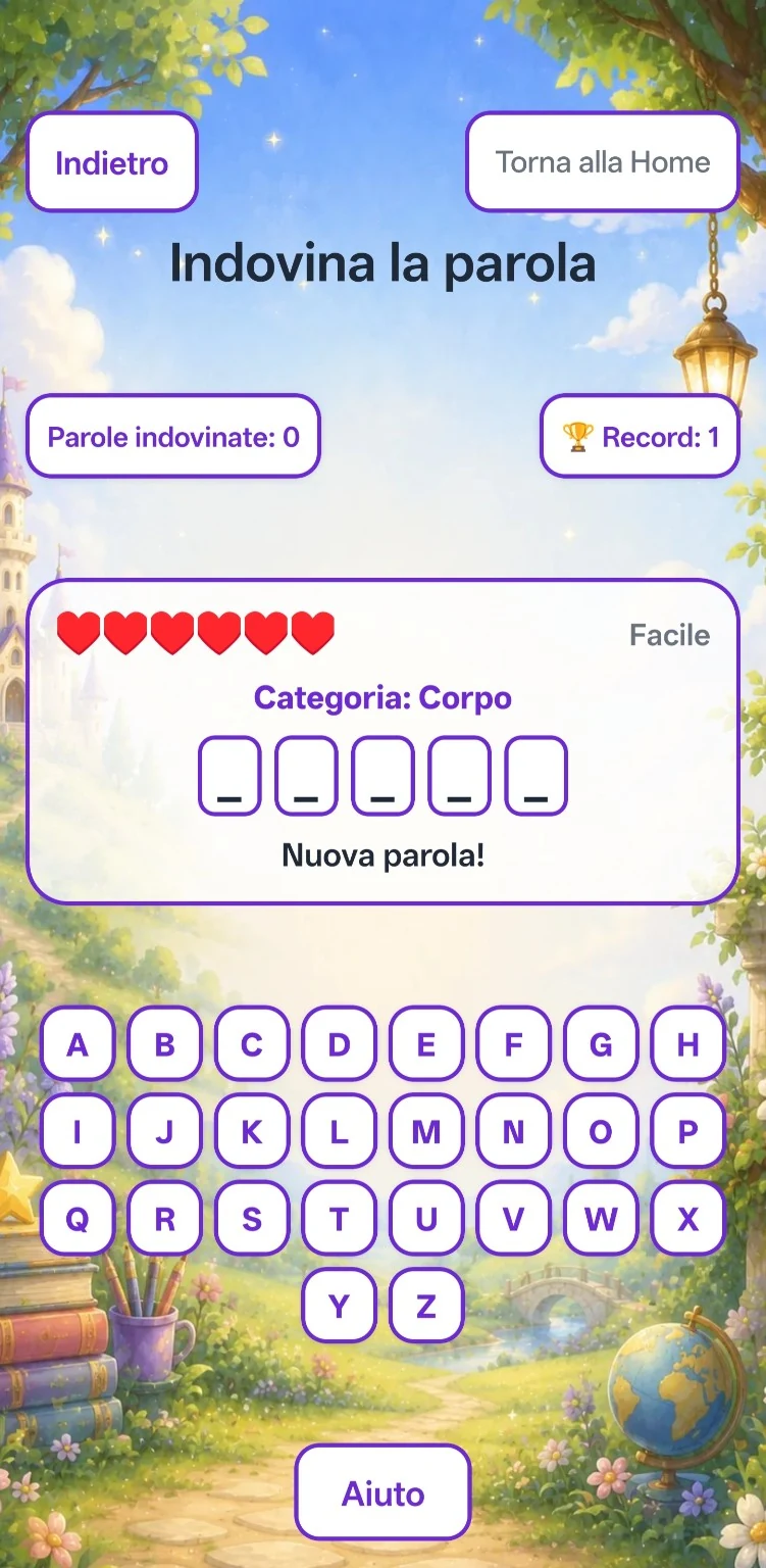Mini gioco Indovina la parola di Zefilandya Academy